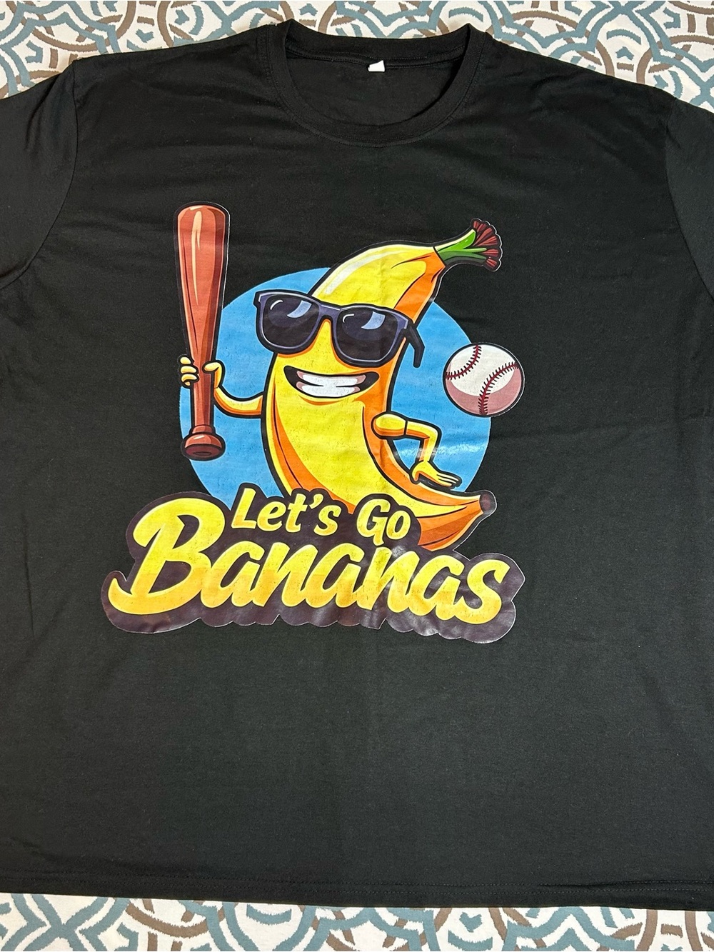 Let's Go Bananas Baseball Graphic Tee - Black